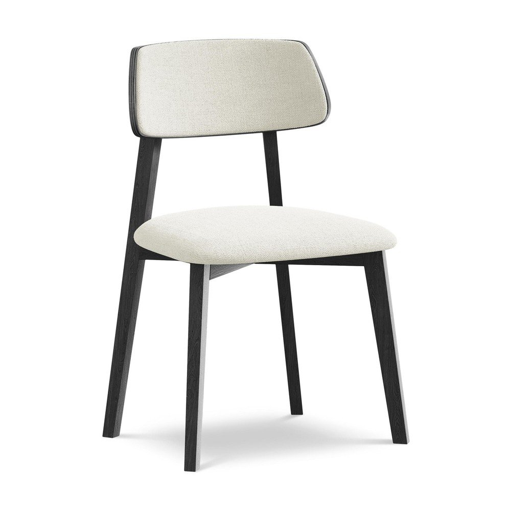 Krémszínű tömörfa étkezőszék Niu – Makamii