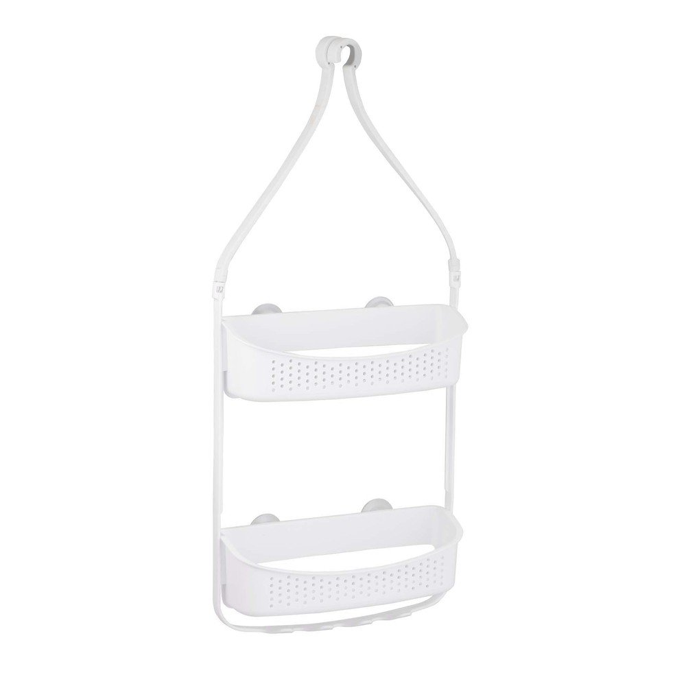 Matt fehér függő műanyag fürdőszobai polc Vesper – douceur d'intérieur