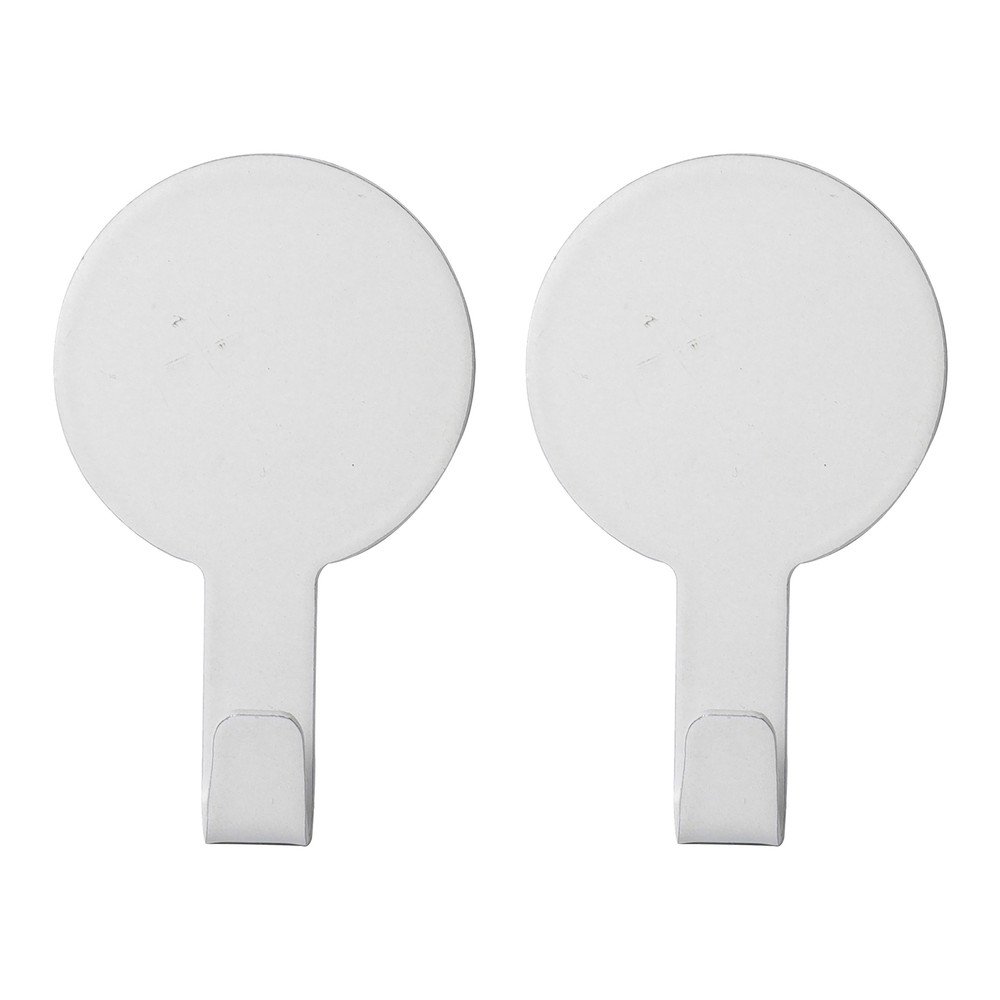 Matt fehér öntapadós fém akasztó szett 2 db-os Fixeo – douceur d'intérieur