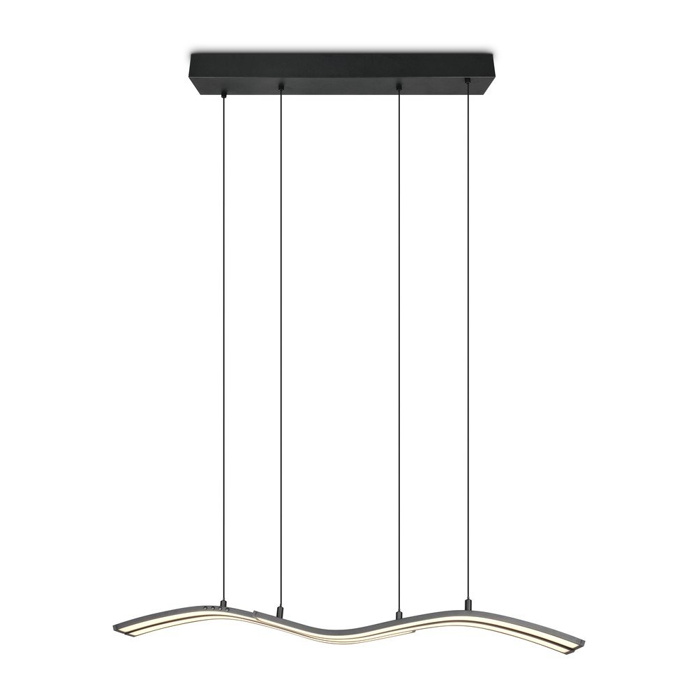 Matt fekete fém LED dimmelhető  függőlámpa távirányítóval Spider – Trio Select