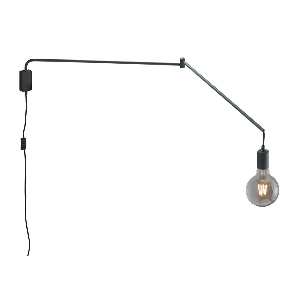 Matt fekete konnektorhoz csatlakoztatható fali lámpa hajlítható szerkezettel Line – Trio