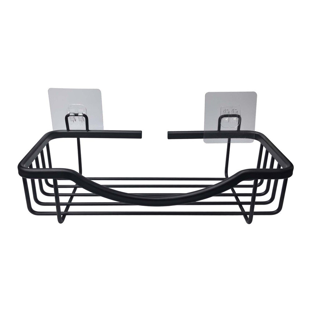 Matt fekete öntapadós alumínium fürdőszobai polc Filaire Aluminium – douceur d'intérieur