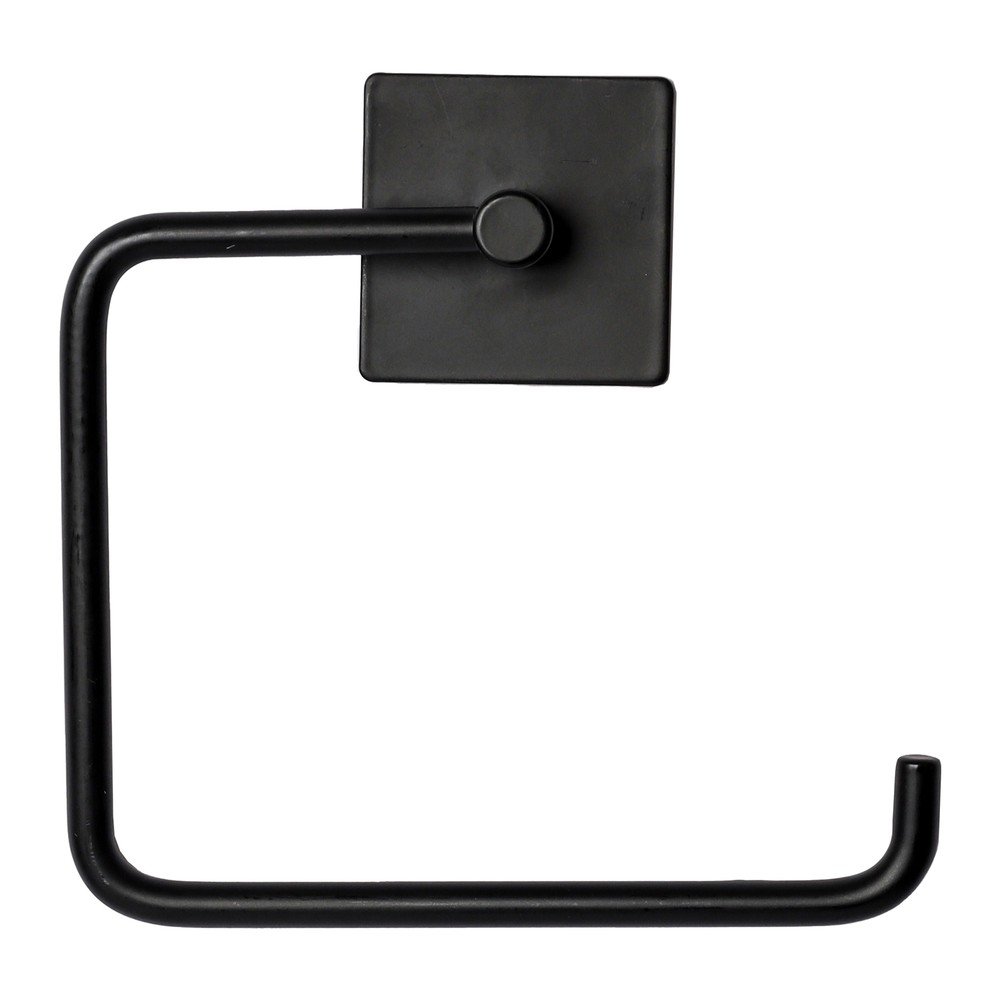 Matt fekete öntapadós fém WC-papír tartó Fixeo – douceur d'intérieur