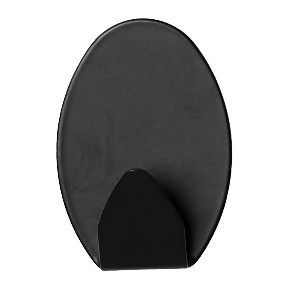 Matt fekete öntapadós fém akasztó szett 4 db-os Fixeo – douceur d'intérieur