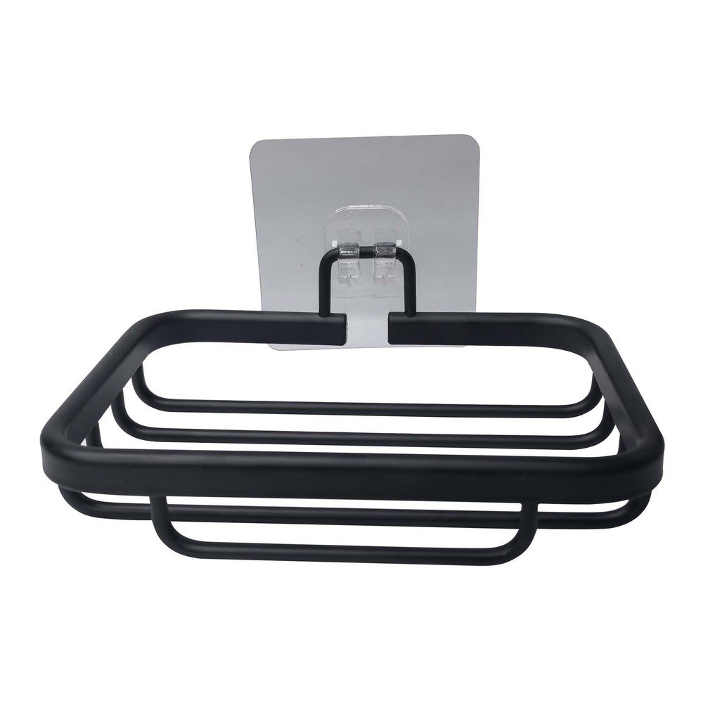 Matt fekete öntapadós fém szappantartó Filaire Aluminium – douceur d'intérieur