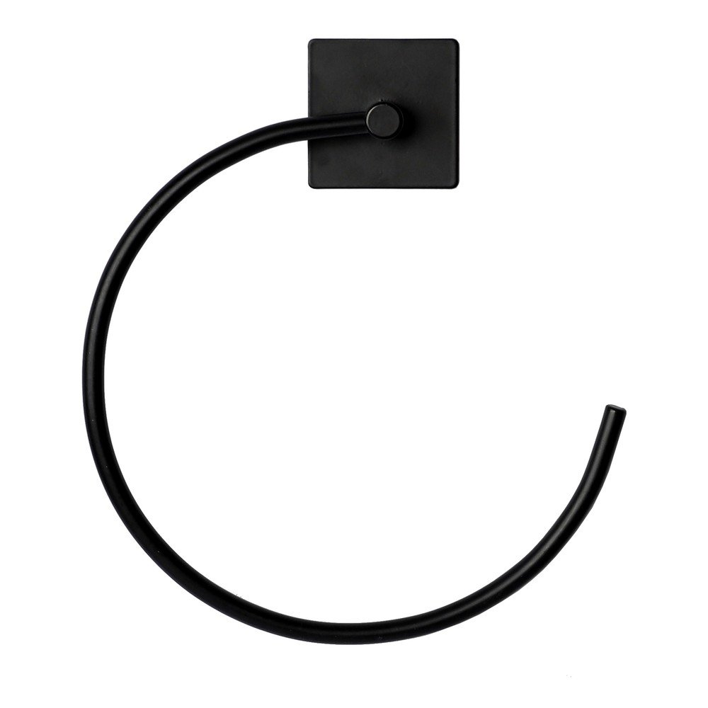 Matt fekete öntapadós fém törölközőtartó Fixeo – douceur d'intérieur