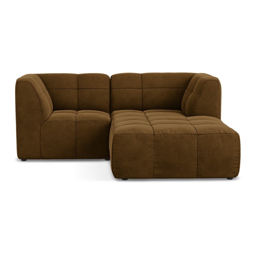 Mustársárga bársony sarokkanapé (jobb oldali-heverő résszel) Aloha – Makamii