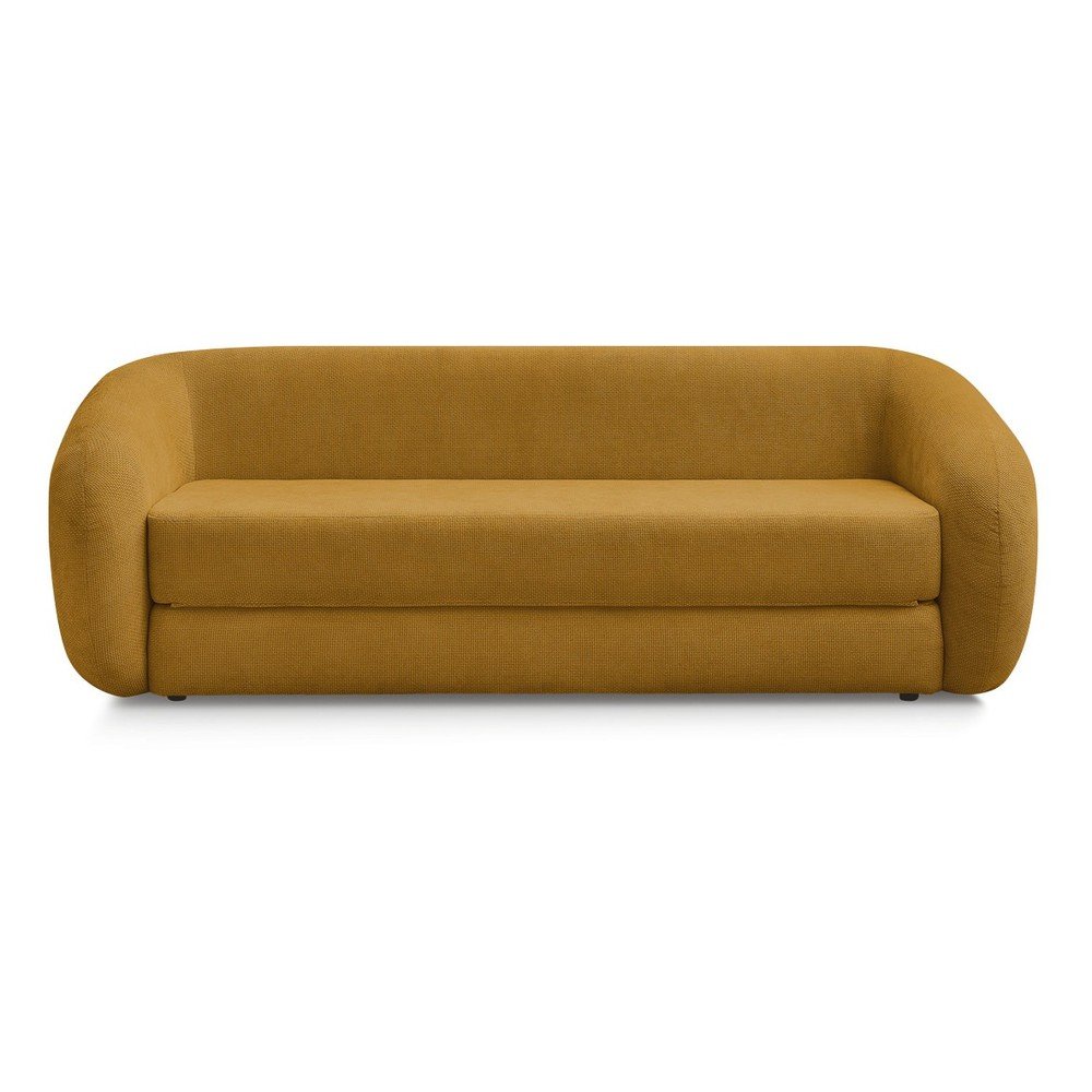 Mustársárga zsenília kinyitható kanapé 228 cm Neyo – Bobochic Paris