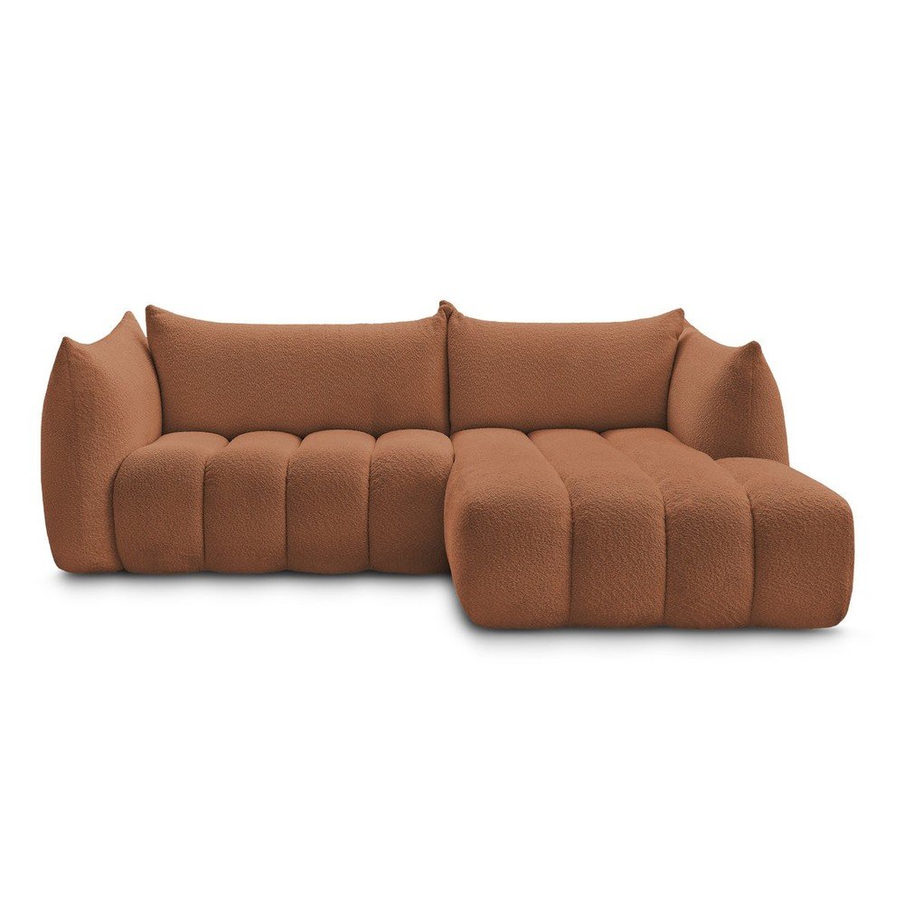 Narancssárga buklé sarokkanapé (jobb oldali-heverő résszel) Azra – Bobochic Paris