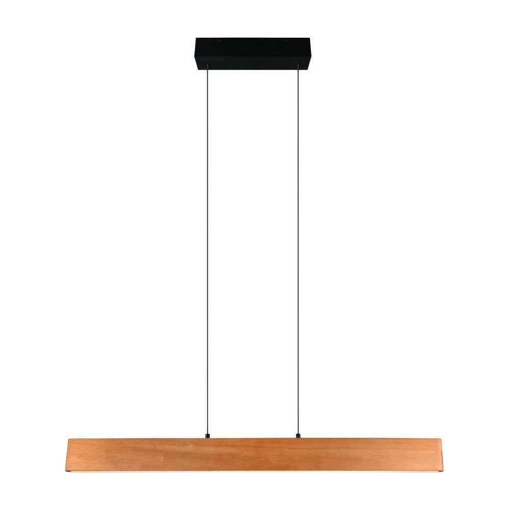 Natúr színű LED függőlámpa fa búrával Edgewood – Trio