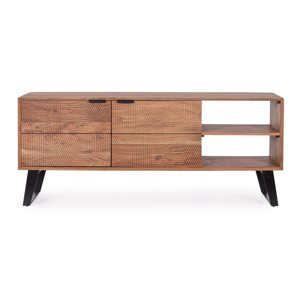 Natúr színű akácfa TV-állvány 145x60x40 cm Isar – Bizzotto