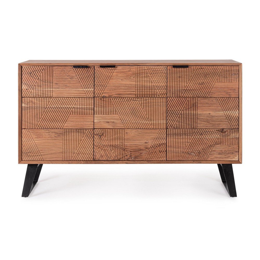 Natúr színű akácfa komód 130x80x40 cm Isar – Bizzotto