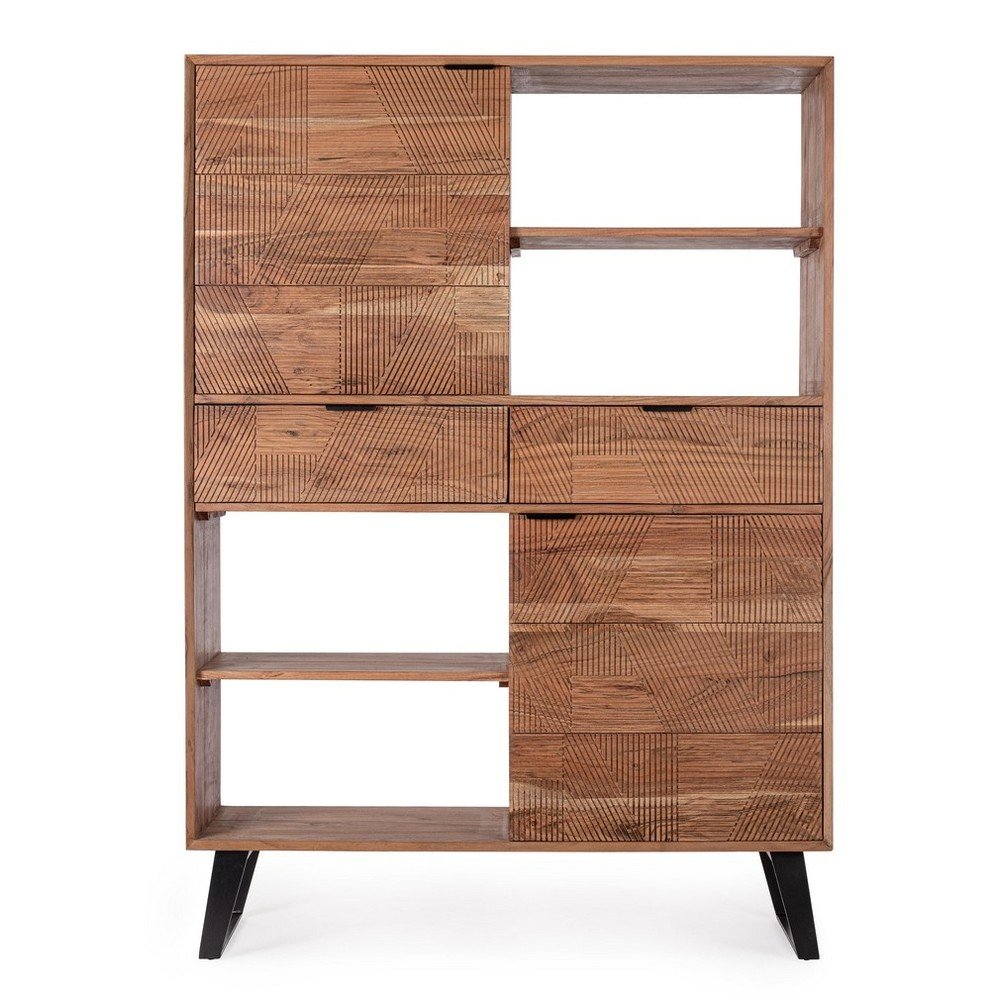 Natúr színű akácfa polcos állvány 118x165x40 cm Isar – Bizzotto