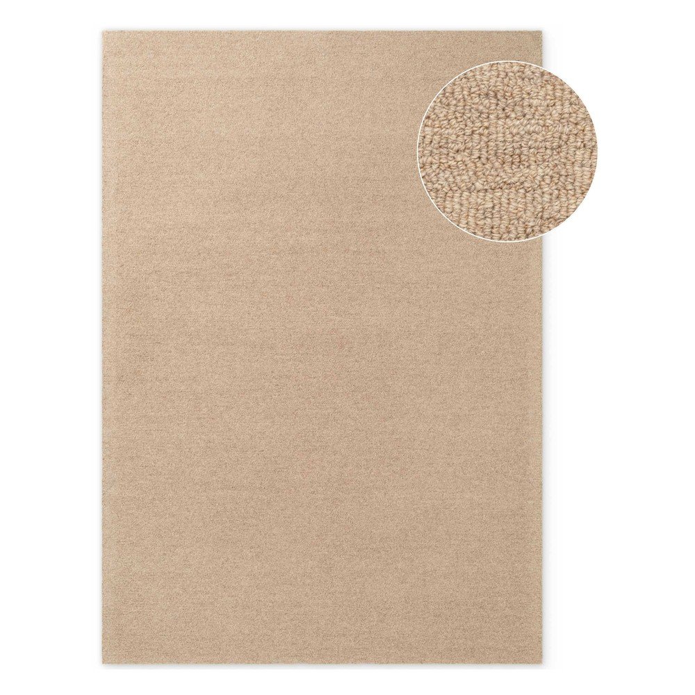 Natúr színű kézi szövésű gyapjú szőnyeg 200x290 cm Puristic Knots – Elle Decoration