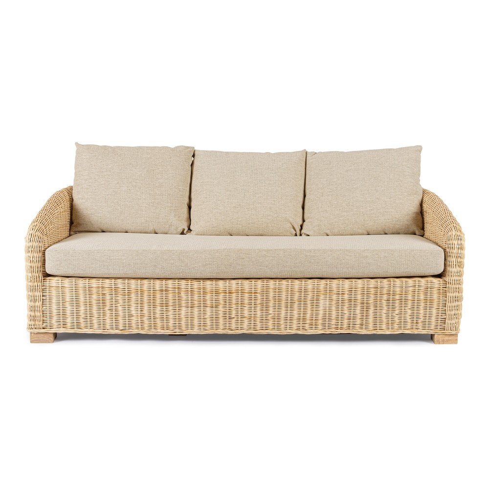 Natúr színű rattan kerti kanapé Cadice – Bizzotto