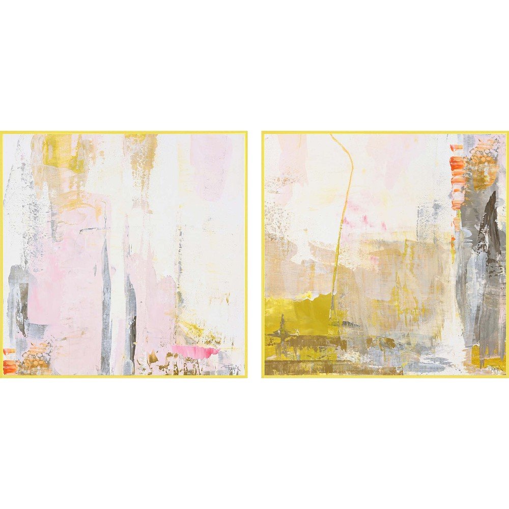 Nyomtatott keretezett vászon kép szett kézzel festett részletekkel 2 db-os 41