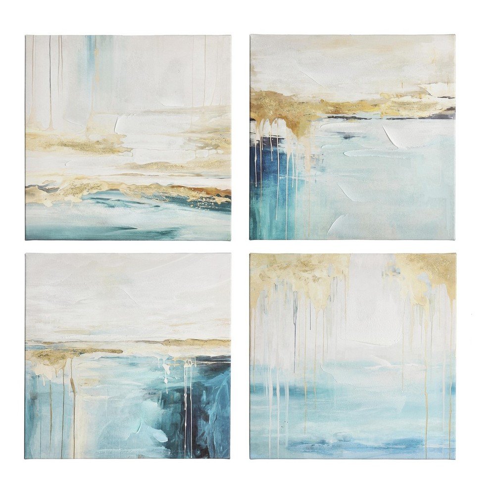 Nyomtatott-kézzel festett részletekkel vászon kép 60x60 cm Crown – Bizzotto