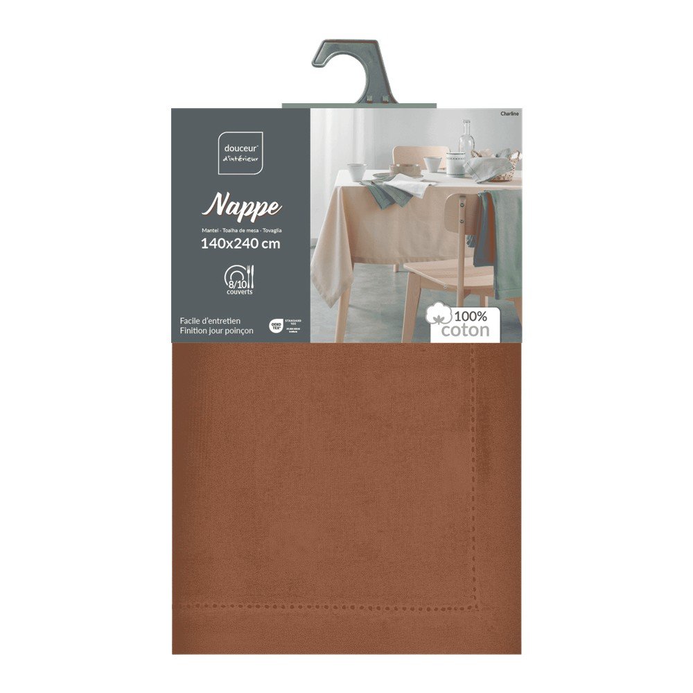 Pamut mosható asztalterítő 140x240 cm Charline – douceur d'intérieur