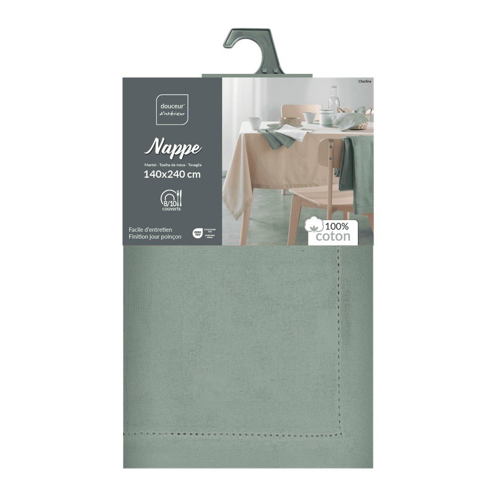Pamut mosható asztalterítő 140x240 cm Charline – douceur d'intérieur
