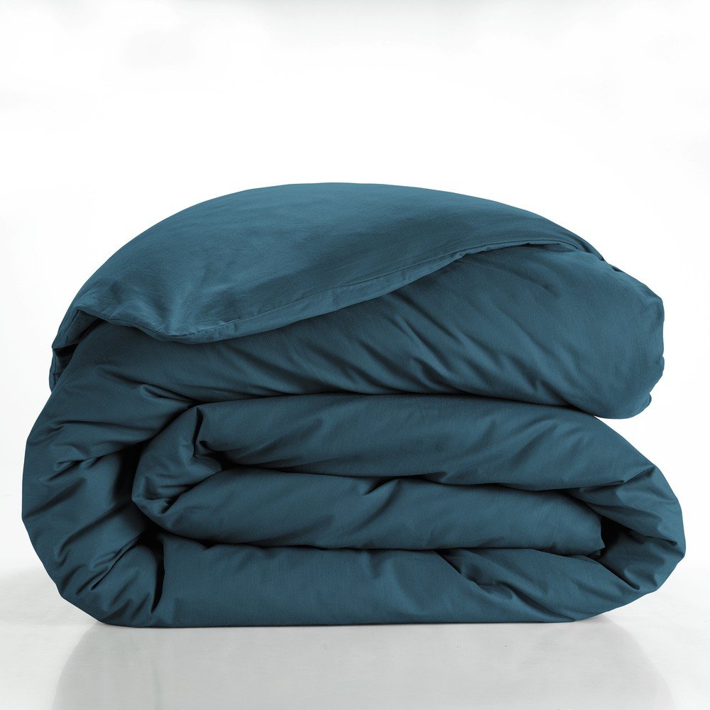 Petróleum színű kétszemélyes-hosszabbított pamut paplanhuzat 240x220 cm Lina – douceur d'intérieur