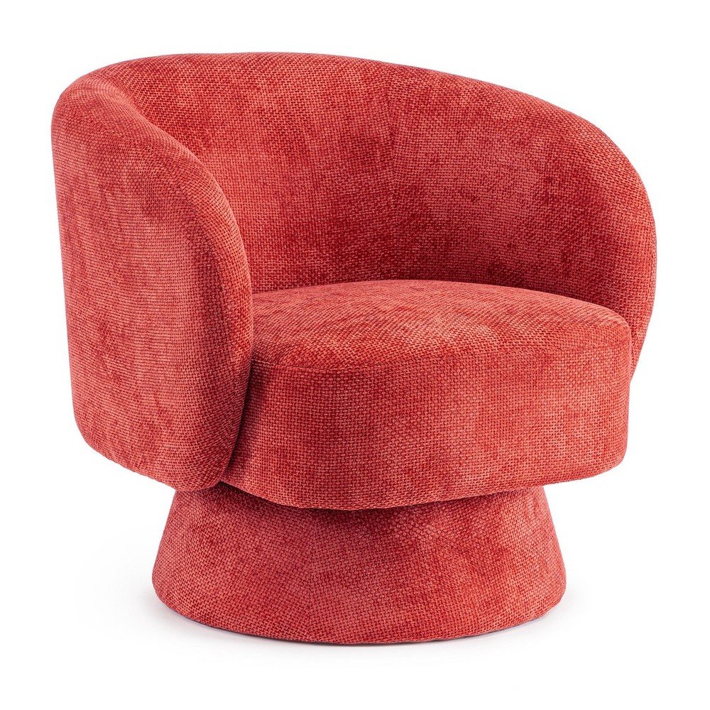 Piros forgó zsenília fotel Julienne – Bizzotto