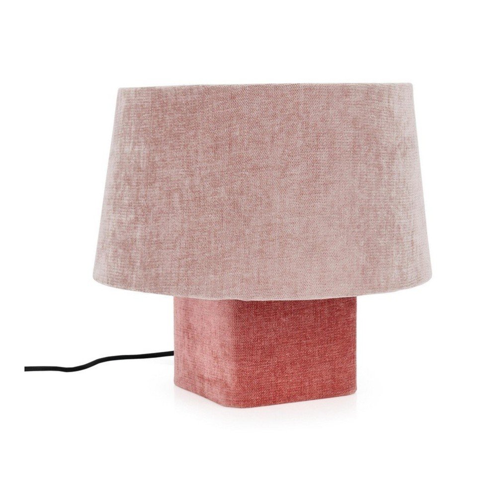 Rózsaszín fém asztali lámpa textil búrával (magasság 35 cm) Demra – Bizzotto