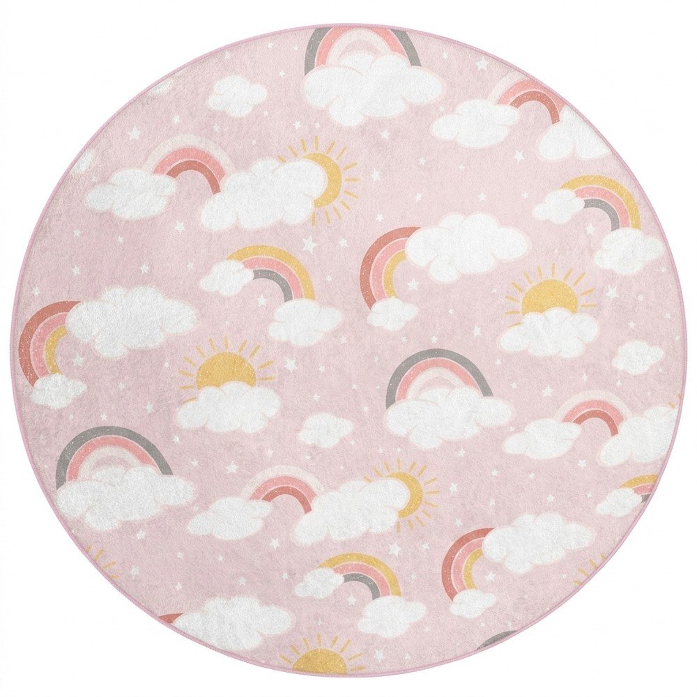 Rózsaszín mosható gyerek szőnyeg ø120 cm Rainbow World – Mila Home