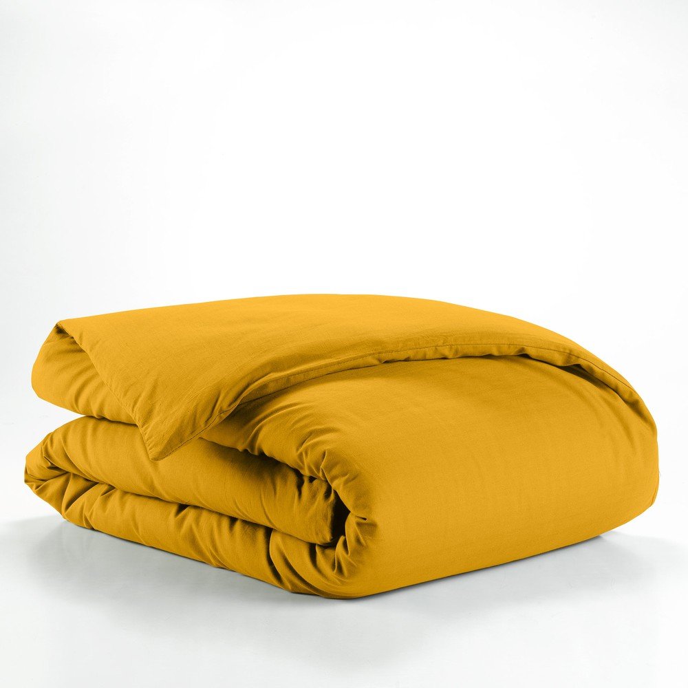 Sárga egyszemélyes pamut paplanhuzat 140x200 cm Lina – douceur d'intérieur