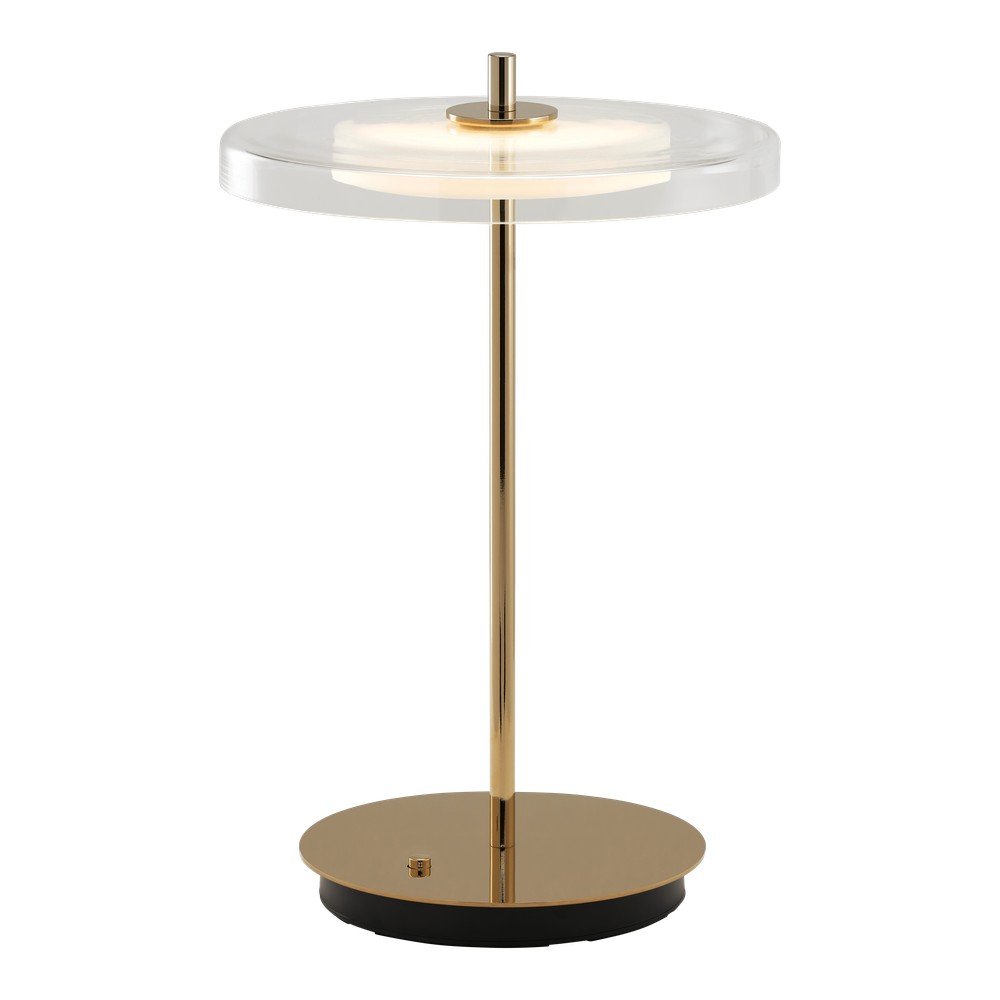 Sárgaréz színű acél LED asztali lámpa USB csatlakozóval