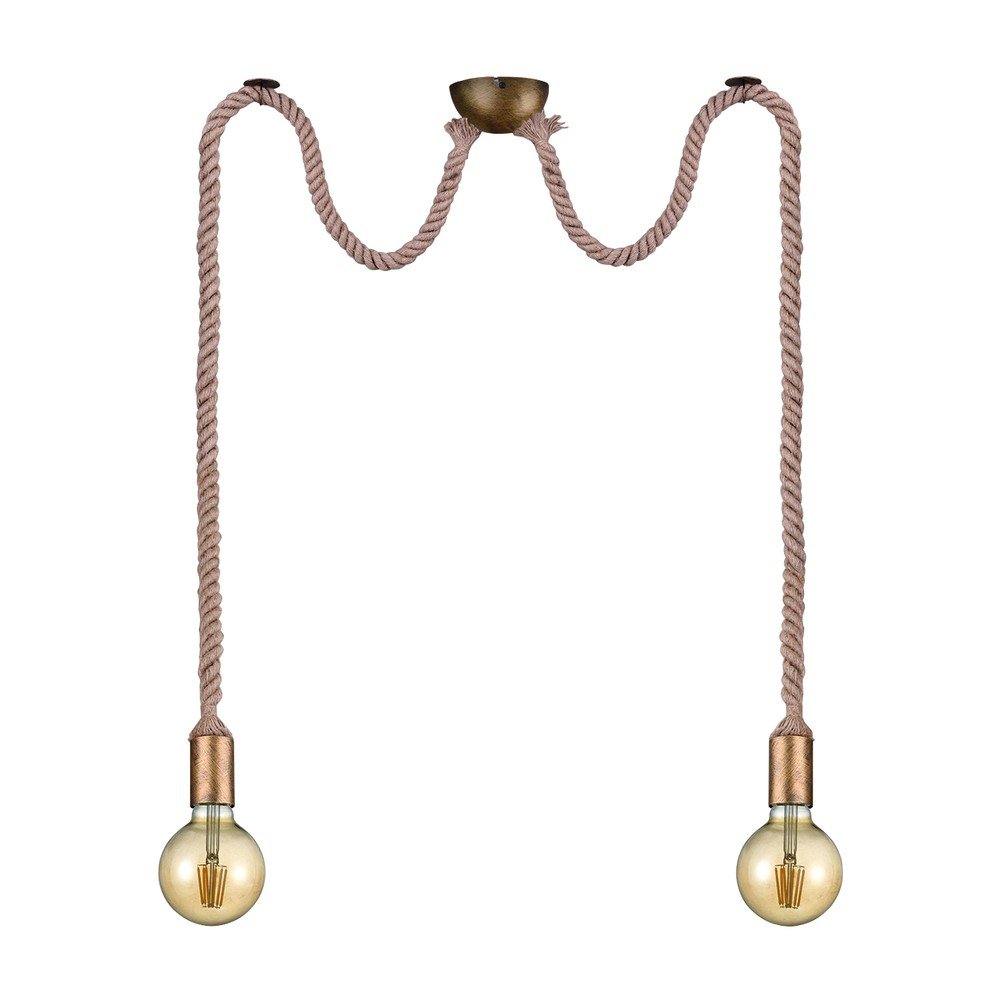 Sárgaréz színű függőlámpa ø 12 cm Rope – Trio