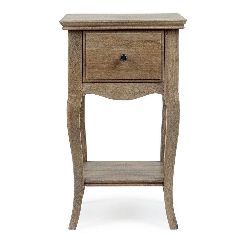 Sötét natúr színű mangófa éjjeliszekrény Domitille – Bizzotto