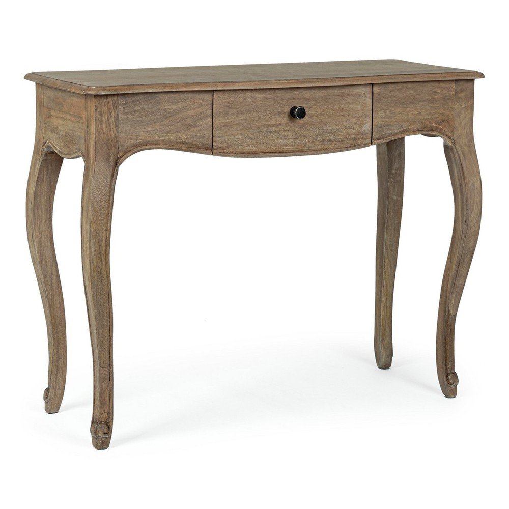 Sötét natúr színű mangófa konzolasztal 40x100 cm Domitille – Bizzotto