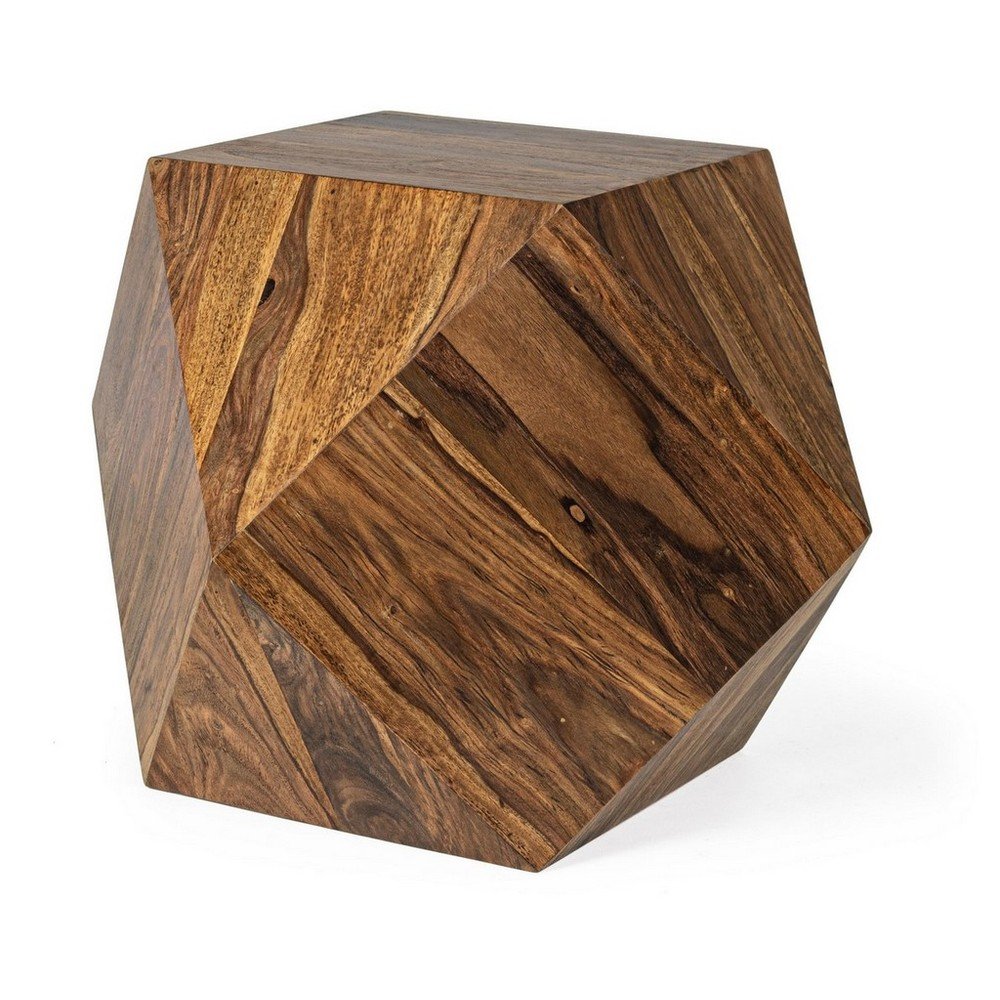 Sötét natúr színű sheesham fa dohányzóasztal 42x42 cm Egypt – Bizzotto