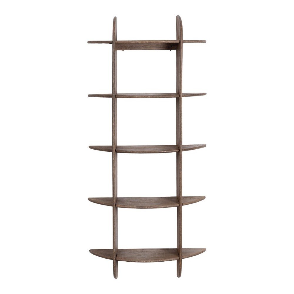 Sötét natúr színű többszintes mangófa fali polc 70 cm Westwood – Bizzotto