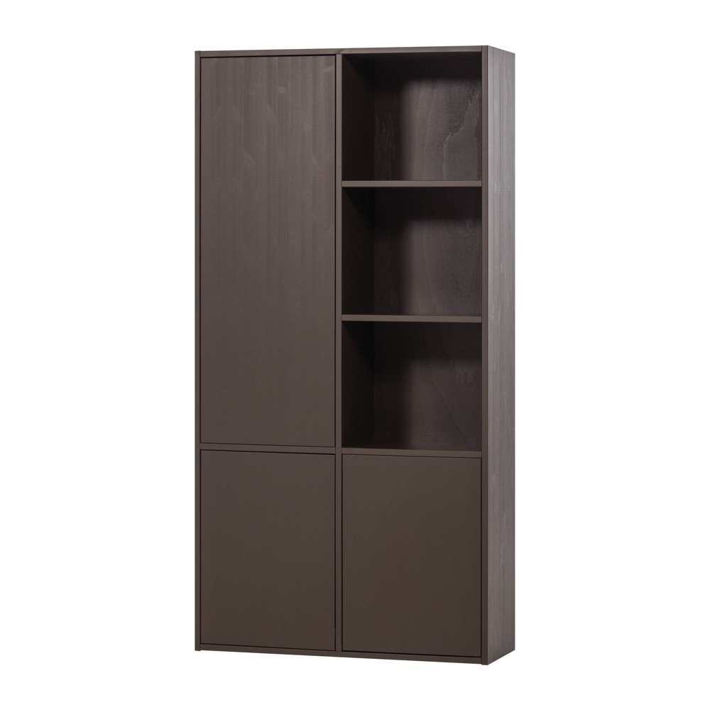 Sötétbarna borovi fenyő moduláris szekrény 108x215 cm Meggy – WOOOD