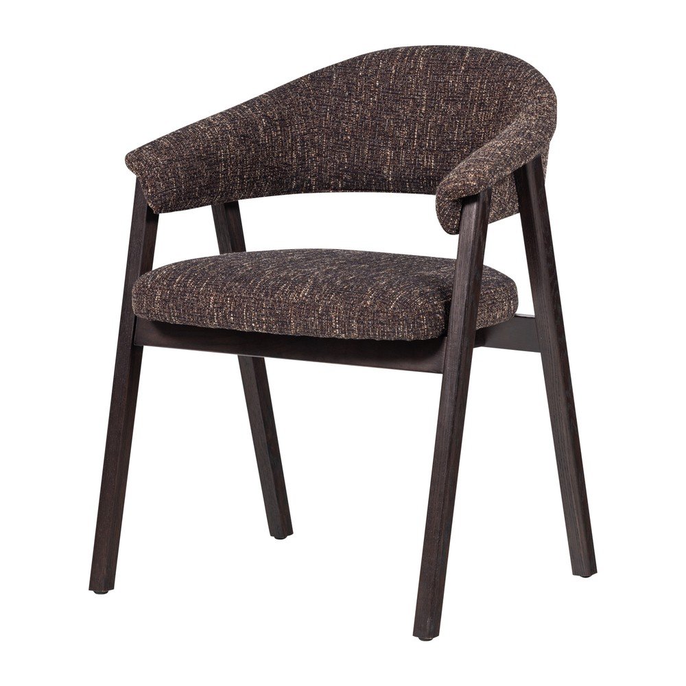 Sötétbarna kárpitozott karfás étkezőszék Tunar – WOOOD