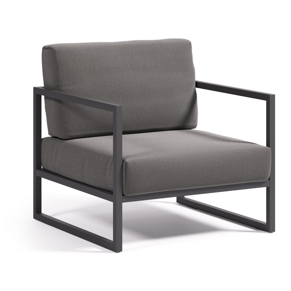 Sötétszürke fém kerti fotel Comova – Kave Home