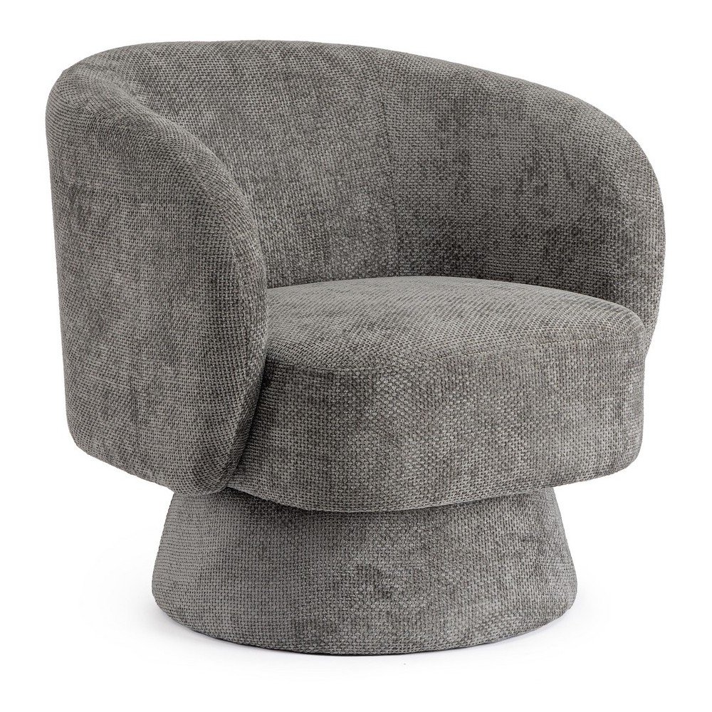 Sötétszürke forgó zsenília fotel Julienne – Bizzotto