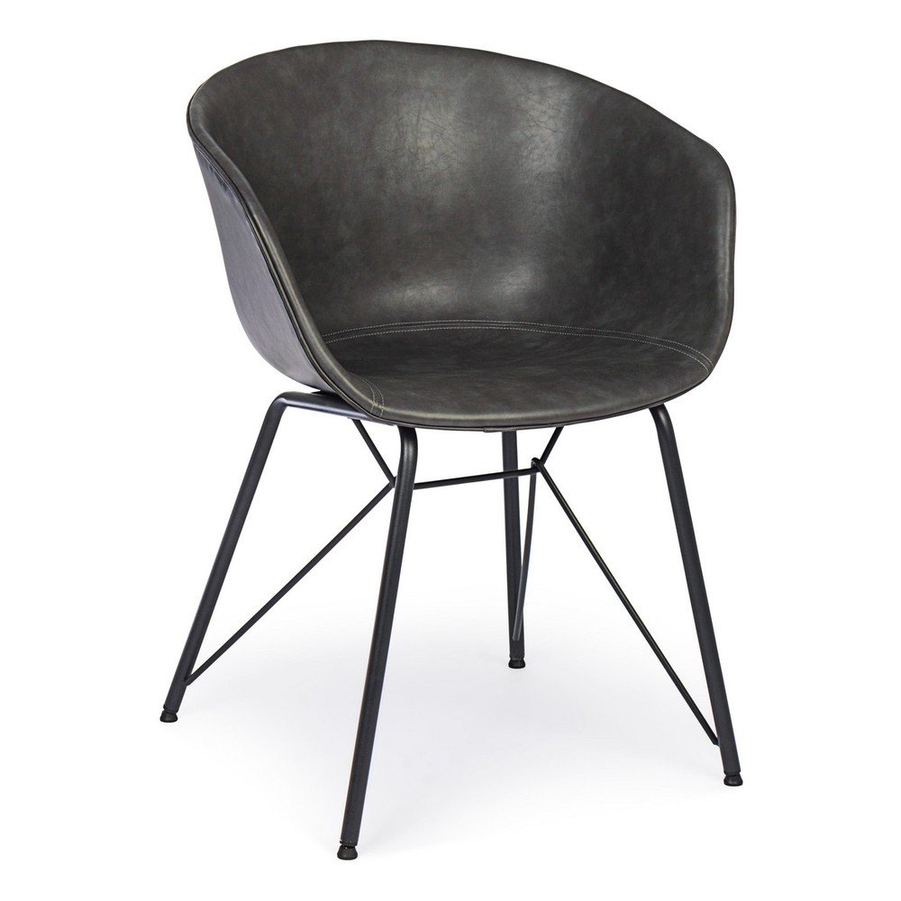 Sötétszürke kárpitozott étkezőszék Warhol – Bizzotto