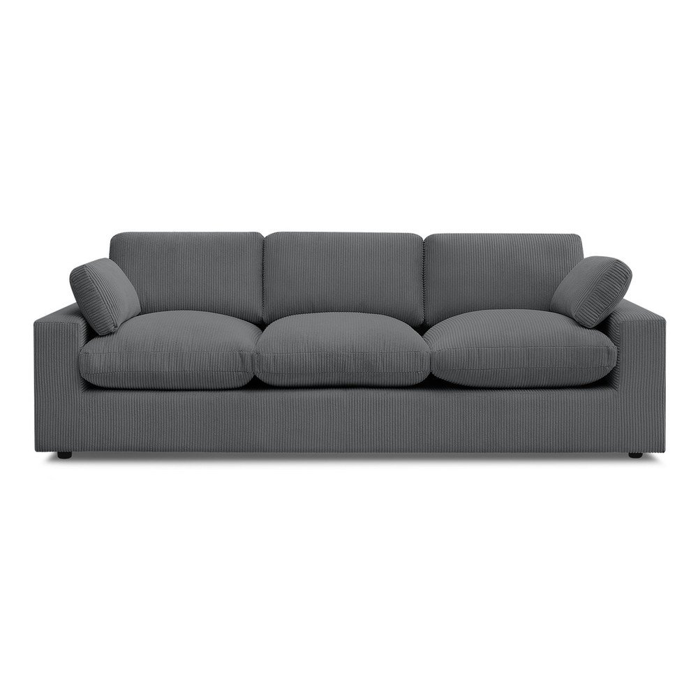 Sötétszürke kordbársony kanapé 250 cm Belair – Bobochic Paris