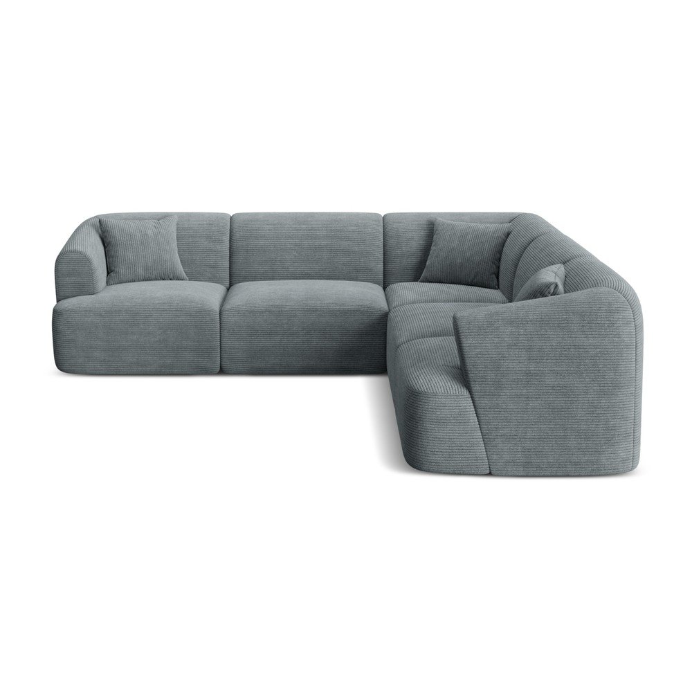 Sötétszürke kordbársony sarokkanapé Campi – Cosmopolitan Design