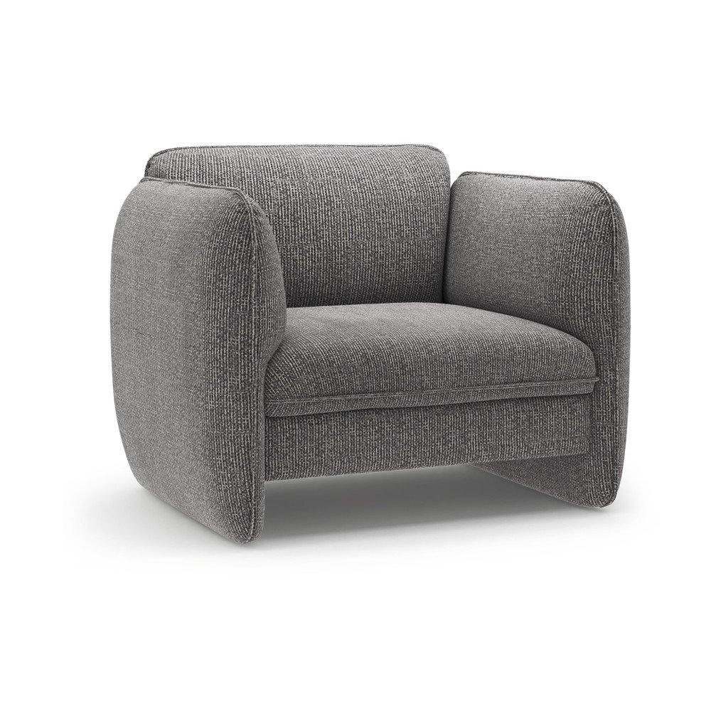 Sötétszürke zsenília fotel Georgia – Micadoni