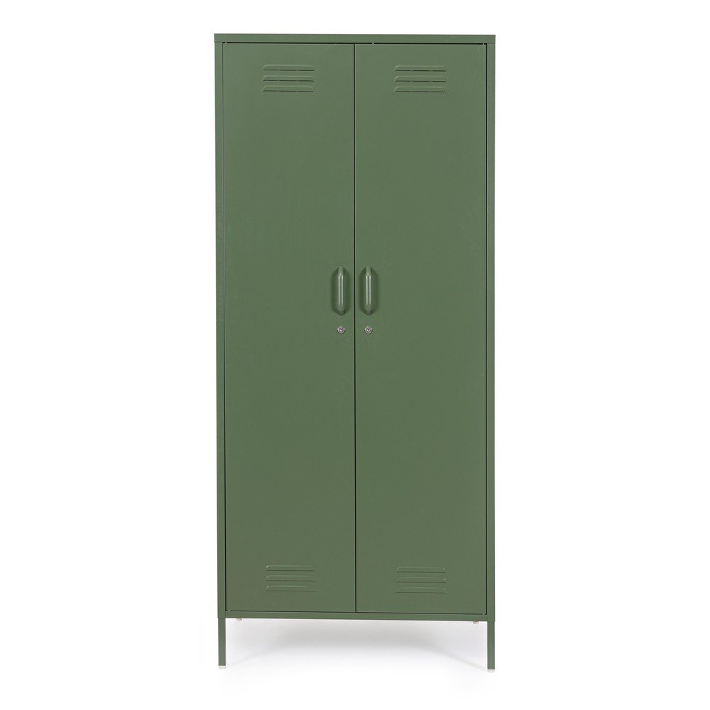 Sötétzöld fém zárható szekrény 80x185x50 cm Cambridge – Yes Everyday