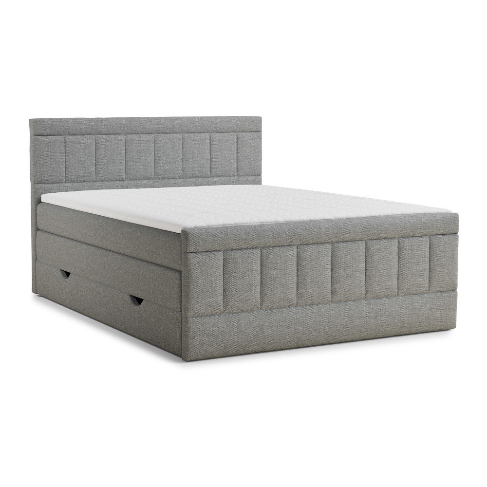 Szürke ágyneműtartós boxspring ágy 160x200 cm Caya – Maison de Rêve