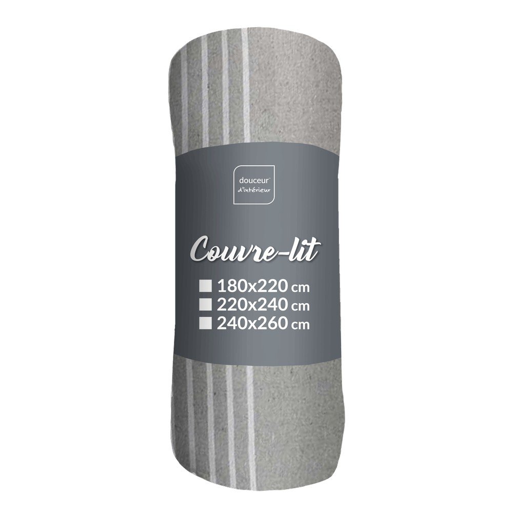 Szürke ágytakaró 220x240 cm Adele – douceur d'intérieur