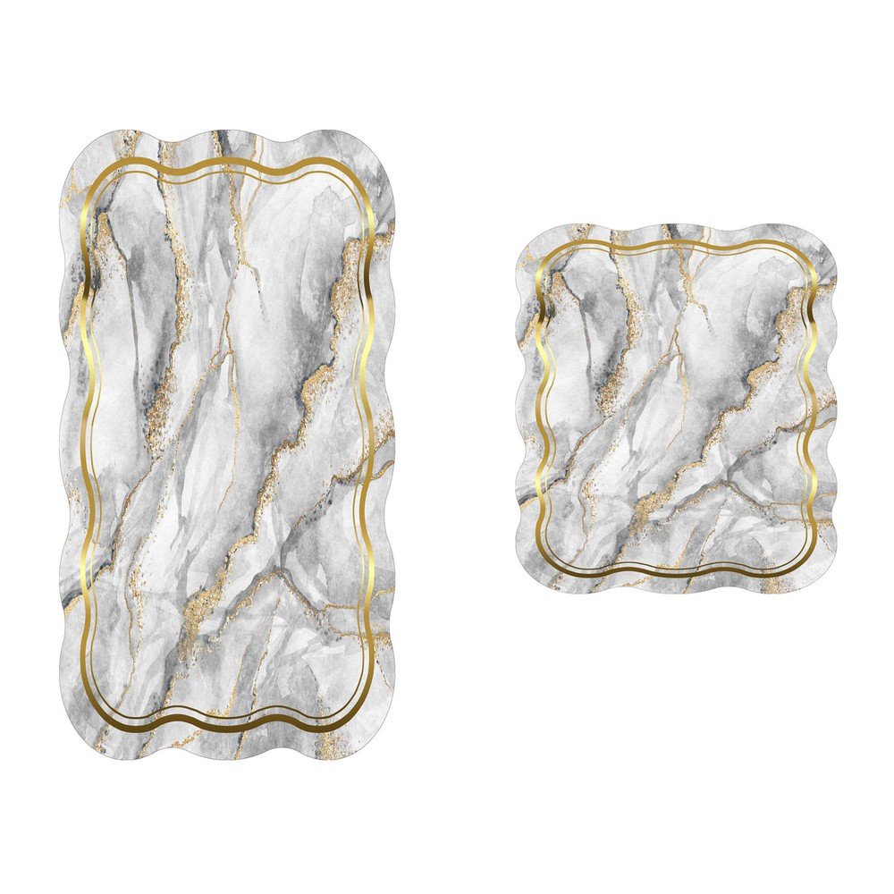 Szürke-aranyszínű fürdőszobai kilépő szett 2 db-os 60x100 cm – Foutastic