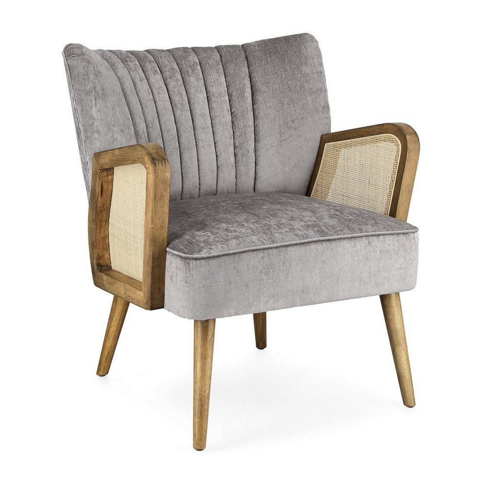 Szürke bársony fotel Virna – Bizzotto