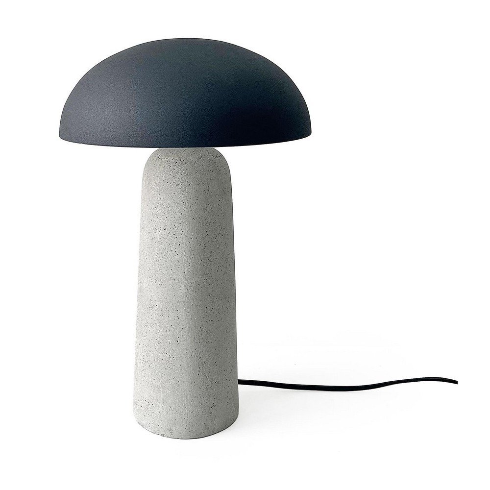 Szürke beton asztali lámpa fém búrával (magasság 39