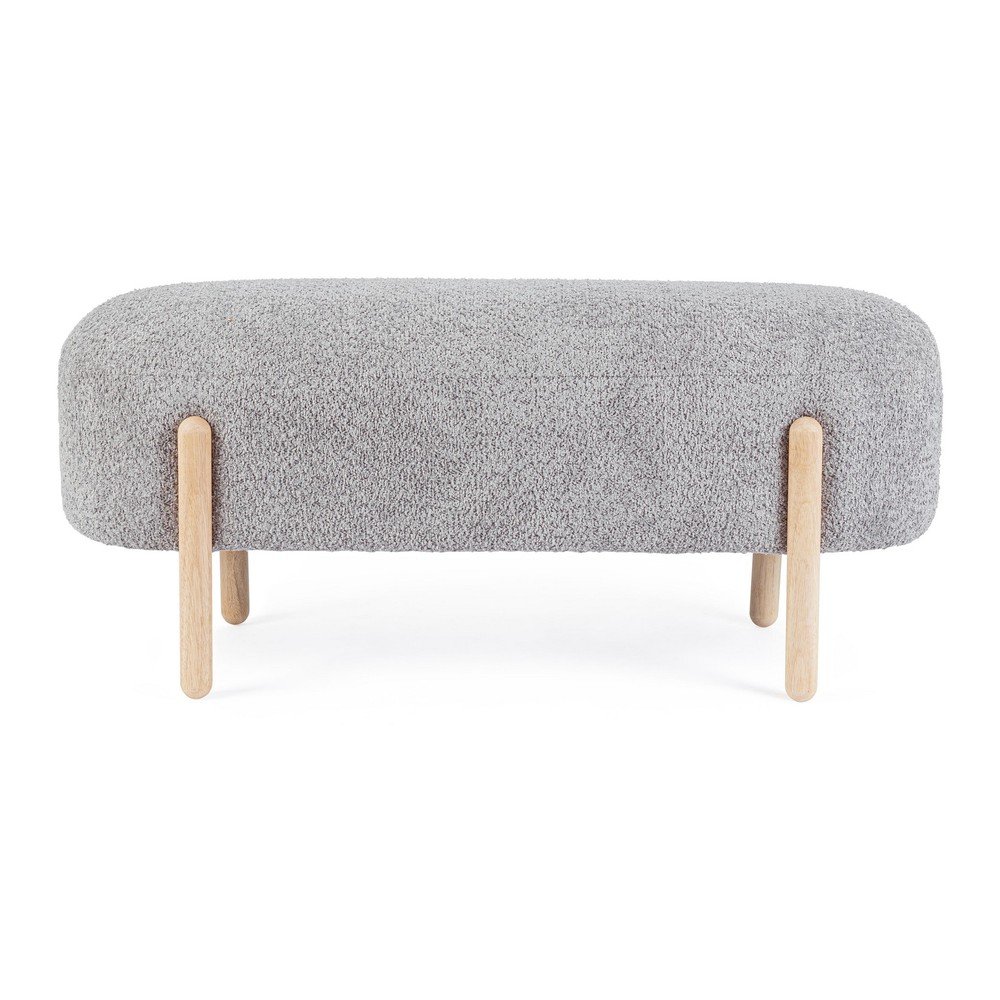 Szürke buklé párnázott pad Dayla – Bizzotto