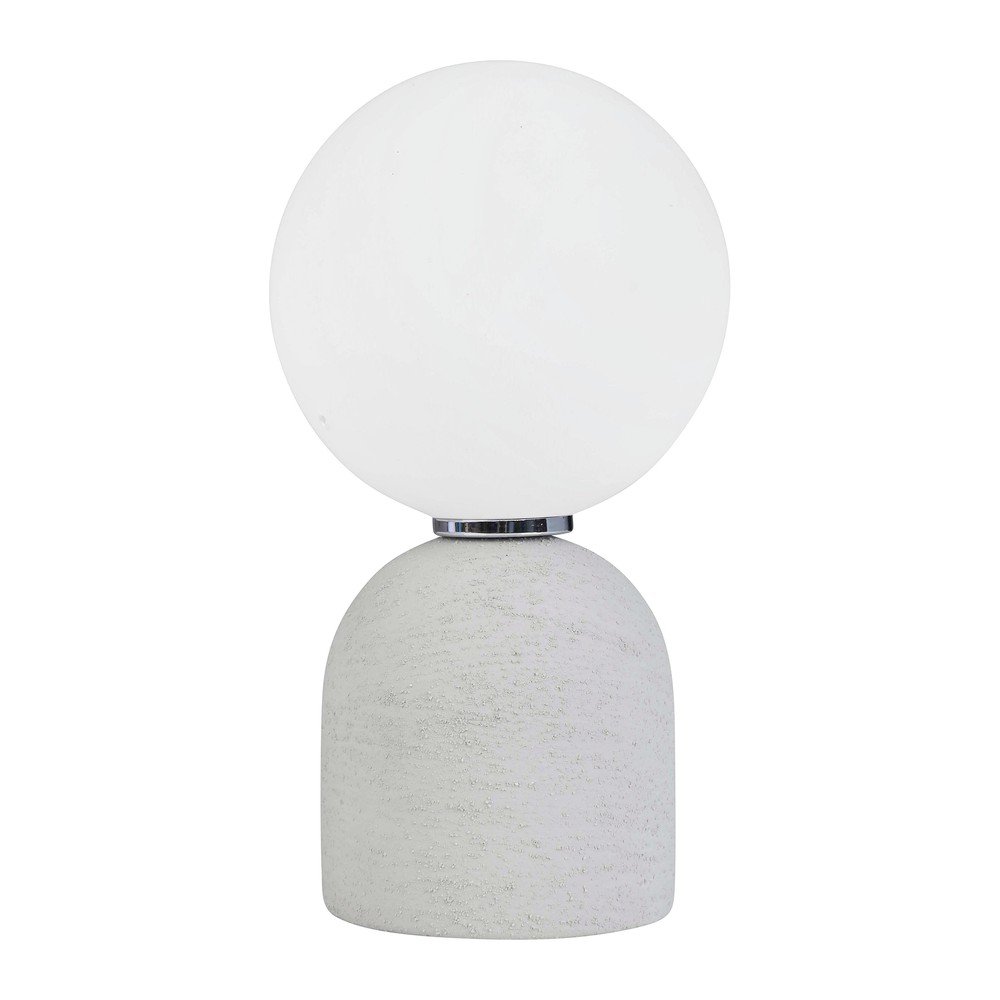 Szürke kerámia asztali lámpa üveg búrával (magasság 22 cm) Jael – Yes Everyday